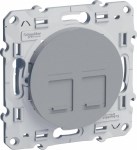 ODACE РОЗЕТКА RJ45 двойная, infraplus, неэкранированный кабель, кат.5е, АЛЮМИНИЙ - фото 160536