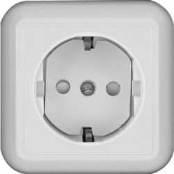 ПРИМА О/У РОЗЕТКА с зазем. со штор. МОНТ. ПЛ.16А 250В, БЕЛЫЙ,опт.уп. Россия - фото 160779