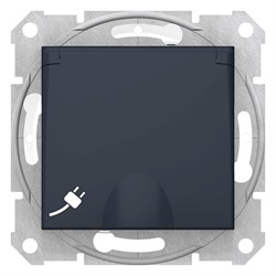 SEDNA РОЗЕТКА IP44 16А с з/к, с крышкой,cо шторками,быстрозажим.контакты, ГРАФИТ - фото 162070