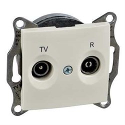 SEDNA TV/R РОЗЕТКА проходная, 8dB, БЕЖЕВЫЙ - фото 162135