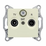 SEDNA TV/R/SAT РОЗЕТКА проходная, 8dB, БЕЖЕВЫЙ - фото 162264
