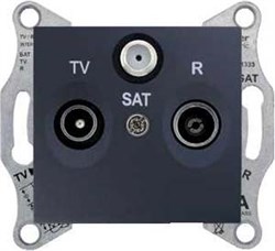 SEDNA TV/R/SAT РОЗЕТКА оконечная, 1dB, ГРАФИТ - фото 162295