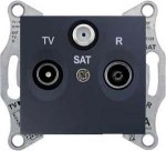 SEDNA TV/R/SAT РОЗЕТКА оконечная, 1dB, ГРАФИТ - фото 162296