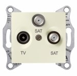 SEDNA TV/SAT/SAT РОЗЕТКА оконечная, 1dB, БЕЖЕВЫЙ - фото 162330
