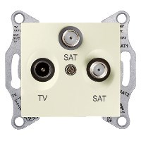 SEDNA TV/SAT/SAT РОЗЕТКА оконечная, 1dB, БЕЖЕВЫЙ - фото 162331