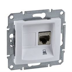 SEDNA РОЗЕТКА КОМПЬЮТЕРНАЯ RJ45, одиночная, кат. 5е, неэкр. UTP, БЕЛЫЙ - фото 162396