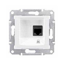 SEDNA РОЗЕТКА КОМПЬЮТЕРНАЯ RJ45, одиночная, кат. 5е, неэкр. UTP, БЕЛЫЙ - фото 162397