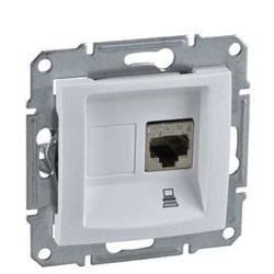 SEDNA РОЗЕТКА КОМПЬЮТЕРНАЯ RJ45, одиночная, кат. 5е, неэкр. UTP, БЕЛЫЙ - фото 162398