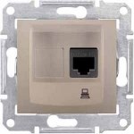 SEDNA РОЗЕТКА КОМПЬЮТЕРНАЯ RJ45, одиночная, кат. 5е, неэкр. UTP, ТИТАН - фото 162411