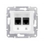 SEDNA РОЗЕТКА КОМПЬЮТЕРНАЯ RJ45, двойная, кат. 5е, неэкр. UTP, БЕЛЫЙ - фото 162451