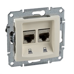 SEDNA РОЗЕТКА КОМПЬЮТЕРНАЯ RJ45, двойная, кат. 5е, неэкр. UTP, БЕЖЕВЫЙ - фото 162452