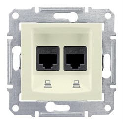 SEDNA РОЗЕТКА КОМПЬЮТЕРНАЯ RJ45, двойная, кат. 5е, неэкр. UTP, БЕЖЕВЫЙ - фото 162453