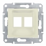 SEDNA АДАПТЕР для 2 коннекторов RJ45, AMP MOLEX KELINE, кат. 5e, 6 UTP, БЕЖЕВЫЙ - фото 162474