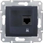 SEDNA РОЗЕТКА КОМПЬЮТЕРНАЯ RJ45, одиночная, кат. 5е, экр. STP, ГРАФИТ - фото 162501