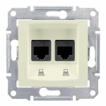SEDNA РОЗЕТКА КОМПЬЮТЕРНАЯ RJ45, двойная, кат. 6, неэкр. UTP, БЕЖЕВЫЙ - фото 162549