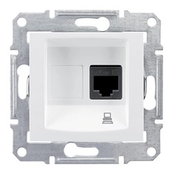 SEDNA РОЗЕТКА КОМПЬЮТЕРНАЯ RJ45, одиночная, кат. 6, экр. STP, БЕЛЫЙ - фото 162564