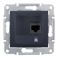 SEDNA РОЗЕТКА КОМПЬЮТЕРНАЯ RJ45, одиночная, кат. 6, экр. STP, ГРАФИТ - фото 162582