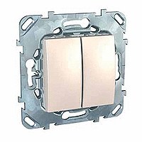 UNICA ВЫКЛЮЧАТЕЛЬ 2-клавишный, сх. 5, 10 АX, 250 В, БЕЖЕВЫЙ - фото 163609