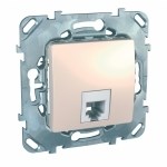 UNICA РОЗЕТКА телефонная, RJ11, одиночная, 4 контакта, БЕЖЕВЫЙ - фото 163839