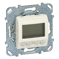 UNICA ТЕРМОСТАТ программируемый, недельный, встроенный термодатчик, БЕЖЕВЫЙ - фото 163884