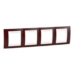 UNICA ХАМЕЛЕОН РАМКА 4-постовая, горизонтальная, БЕЖЕВЫЙ/ ГРАНАТ - фото 164762
