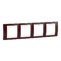 UNICA ХАМЕЛЕОН РАМКА 4-постовая, горизонтальная, БЕЖЕВЫЙ/ ГРАНАТ - фото 164764