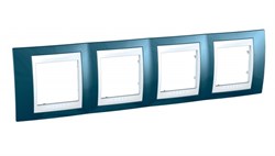 UNICA ХАМЕЛЕОН РАМКА 4-постовая, горизонтальная, БЕЛЫЙ/ ГОЛУБОЙ ЛЕД - фото 164801