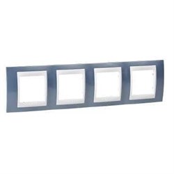 UNICA ХАМЕЛЕОН РАМКА 4-постовая, горизонтальная, БЕЛЫЙ/ ГОЛУБОЙ ЛЕД - фото 164803