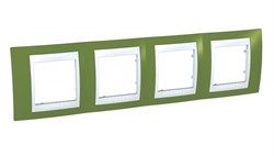 UNICA ХАМЕЛЕОН РАМКА 4-постовая, горизонтальная, БЕЛЫЙ/ ФИСТАШКОВЫЙ - фото 164814