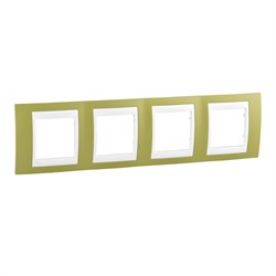 UNICA ХАМЕЛЕОН РАМКА 4-постовая, горизонтальная, БЕЛЫЙ/ ФИСТАШКОВЫЙ - фото 164815