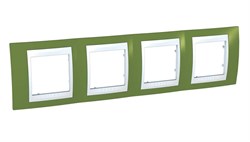 UNICA ХАМЕЛЕОН РАМКА 4-постовая, горизонтальная, БЕЛЫЙ/ ФИСТАШКОВЫЙ - фото 164816