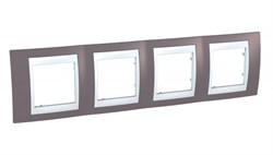 UNICA ХАМЕЛЕОН РАМКА 4-постовая, горизонтальная, БЕЛЫЙ/ ЛИЛОВЫЙ - фото 164858