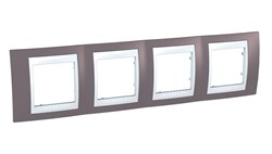 UNICA ХАМЕЛЕОН РАМКА 4-постовая, горизонтальная, БЕЛЫЙ/ ЛИЛОВЫЙ - фото 164860