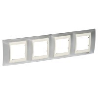 UNICA ХАМЕЛЕОН РАМКА 4-постовая, горизонтальная, БЕЖЕВЫЙ/ СЕРЕБРО - фото 165043