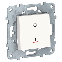 UNICA NEW выключатель двухполюсный, 1-кл., с индик., сх.2а, 16 AX, 250В, белый - фото 165566