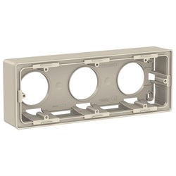 UNICA NEW КОРОБКА для открытой установки, 3-постовая, бежевый - фото 165926