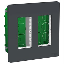 UNICA SYSTEM+ БЛОК скрытой установки 2х2 антрацит - фото 165994