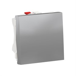 UNICA MODULAR переключатель 1-клавишный, сх. 6, 10 AX, 250 В, 2 модуля, алюминий - фото 166098