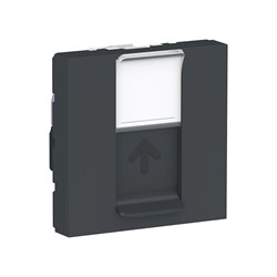 UNICA MODULAR розетка компьютерная,RJ45,одиночная, кат.6 UTP,2 модуля,антрацит - фото 166154