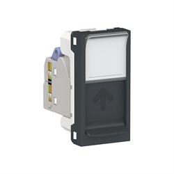UNICA MODULAR розетка компьютерная, RJ45,одиночная, кат. 6 STP,1 модуль,антрацит - фото 166159