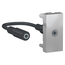UNICA MODULAR розетка Minijack, 1 модуль, алюминий - фото 166197