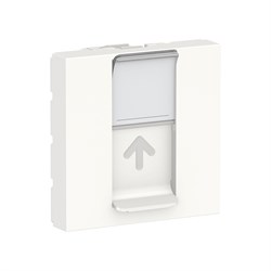 UNICA MODULAR лиц.панель RJ45, одиночная, без коннектора, 2 модуля, белый - фото 166224