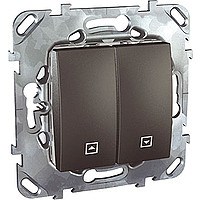 UNICA TOP ВЫКЛЮЧАТЕЛЬ 2-клавишный, для жалюзи, без фиксации, 2 х сх. 4, ГРАФИТ - фото 166410