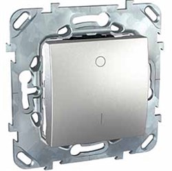 UNICA TOP ВЫКЛЮЧАТЕЛЬ 1-клавиш,двухпол,инд,винт клеммы,сх.2,16А,250В, АЛЮМИНИЙ - фото 166476
