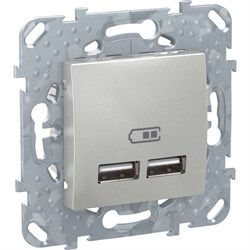 UNICA TOP РОЗЕТКА USB, 2.1 А, АЛЮМИНИЙ - фото 166504