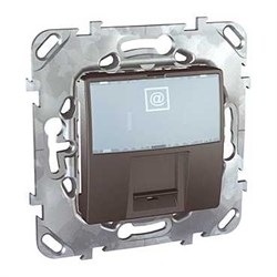 UNICA TOP РОЗЕТКА компьют., RJ45, одиноч., кат. 5е, с полем для надп., ГРАФИТ - фото 166506