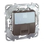 UNICA TOP РОЗЕТКА компьют., RJ45, одиноч., кат. 5е, с полем для надп., ГРАФИТ - фото 166507