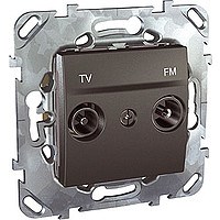 UNICA TOP РОЗЕТКА TV/FM, оконечная, ГРАФИТ - фото 166546