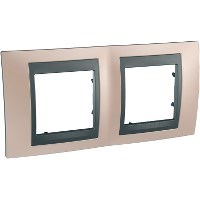 UNICA TOP РАМКА 2-постовая, горизонтальная, ГРАФИТ/ОНИКС - фото 167026