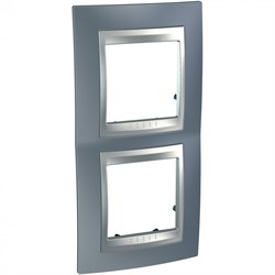 UNICA TOP РАМКА 2-постовая, вертикальная, АЛЮМИНИЙ/ГРЭЙ - фото 167098